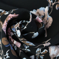 Ткань Штапель 105 г/м? 100% вискоза шир.150 см арт.Р.21057.01 цв.01 черный уп.25м