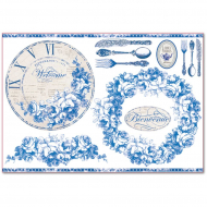 83874_Бумага рисовая "Синие часы"