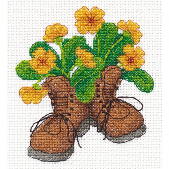 Набор для вышивания ОВЕН арт. 1512 Садовые башмачки 10х11 см