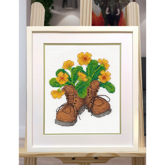 Набор для вышивания ОВЕН арт. 1512 Садовые башмачки 10х11 см