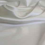Ткань атлас стрейч 100г/м? 97% ПЭ 3% Спандекс шир.150см арт.Л4001 цв.001 молочный уп.5м