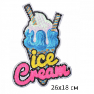 Термоаппликации с пайетками арт.TBY.2157 Ice Cream 26х18см, уп.2 шт.