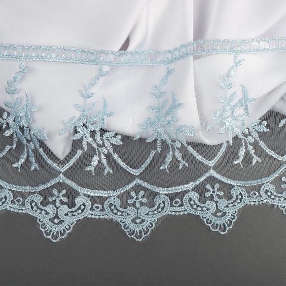 Кружево на жесткой сетке Exclusive арт.TBY 2L476A шир.125мм цв.B1515 голубой уп.13,71м