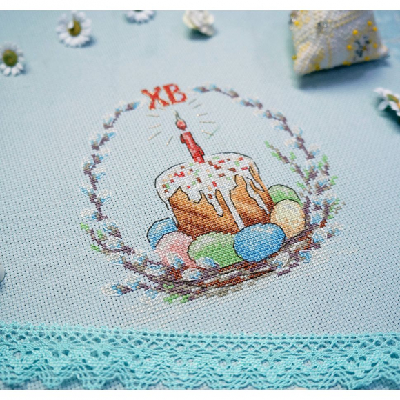 157407_Набор для вышивания "Пасхальный кулич" с пришивной рамкой 157407_Набор для вышивания "Пасхальный кулич" с пришивной рамкой