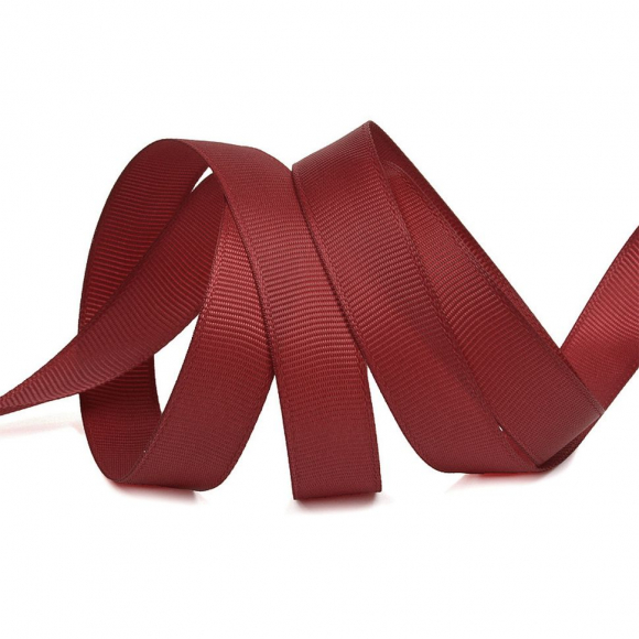 Лента Ideal репсовая в рубчик шир.12мм цв. 260 бордовый уп.27,42м