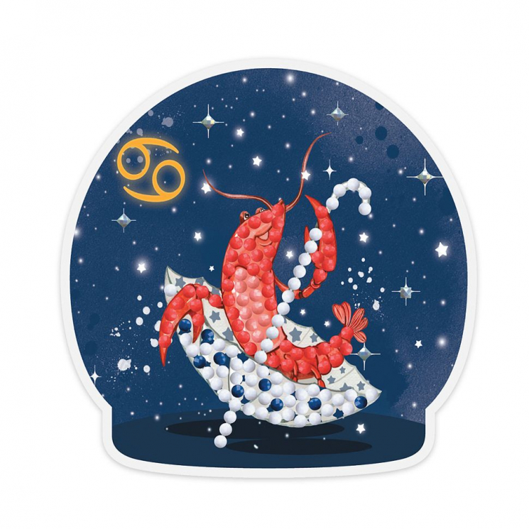 Кристальная мозаика ФРЕЯ арт.ALVM-068 Знаки зодиака. Рак (магнит) 9х9 см