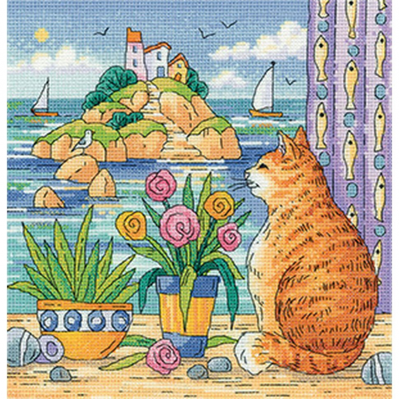 Набор для вышивания HERITAGE арт.BSIV1608E Вид на остров 20,5х21,5 см