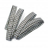 Лента тканевая с рисунком Клетка арт.TBY.LDTK2203 шир.10мм цв.черный/белый уп.20м