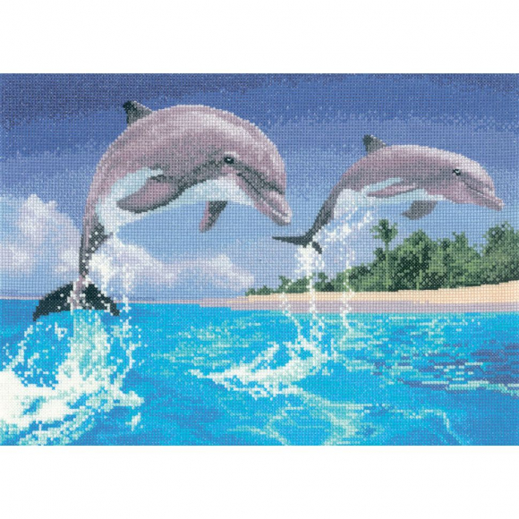 Набор для вышивания HERITAGE арт.PGDO1084E Дельфины 32х22 см