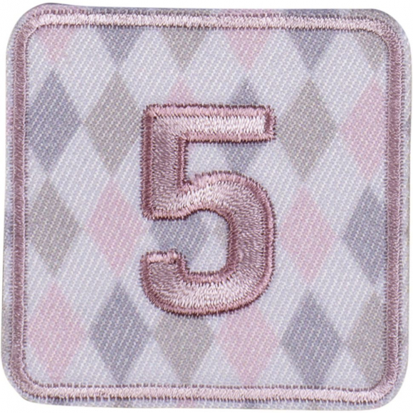 Термоаппликация "Цифра 5 розовая"