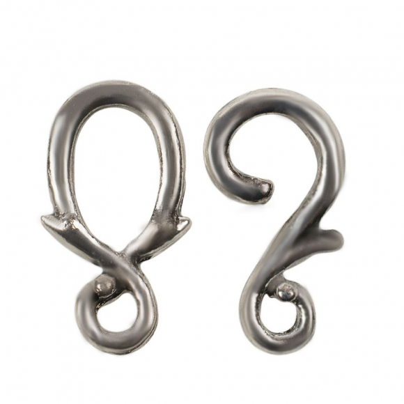 Застежка  крючок MAGIC 4 HOBBY арт.MH.111924-2 цв. серебро 13х8мм уп.20шт