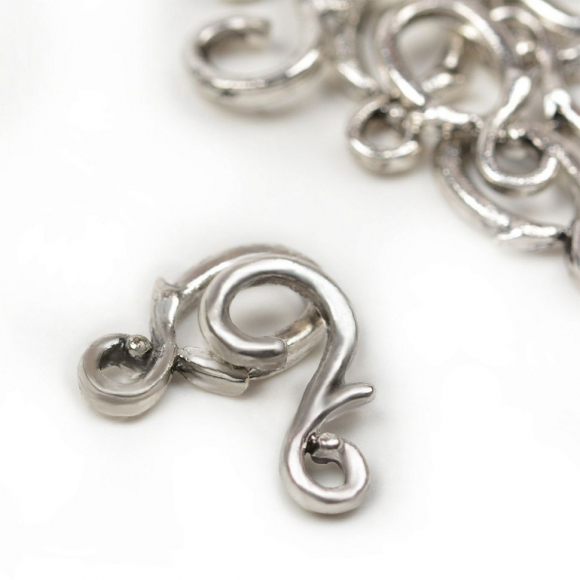 Застежка  крючок MAGIC 4 HOBBY арт.MH.111924-2 цв. серебро 13х8мм уп.20шт