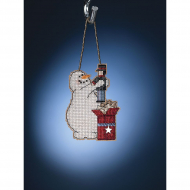 Набор для вышивания бисером MILL HILL Снеговик с пожеланиями 6х9 см