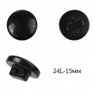 Пуговицы пластик арт.TBY.383.15.PBK цв.черный перламутр, 24L-15мм, на ножке, 200шт