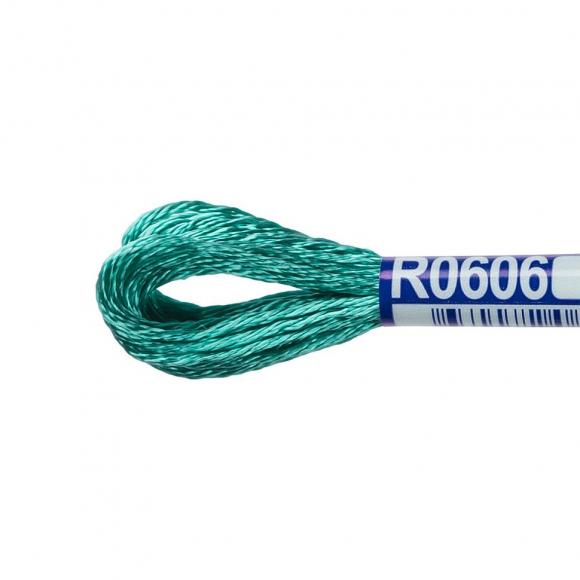 Нитки для вышивания Gamma мулине 100% вискоза 12 x 8 м цв.R0606 бирюза