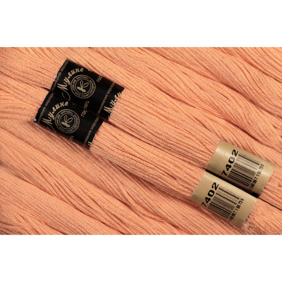 Нитки мулине цв.7402 ярк.персиковый 12х10м С-Пб Нитки мулине цв.7402 ярк.персиковый 12х10м С-Пб