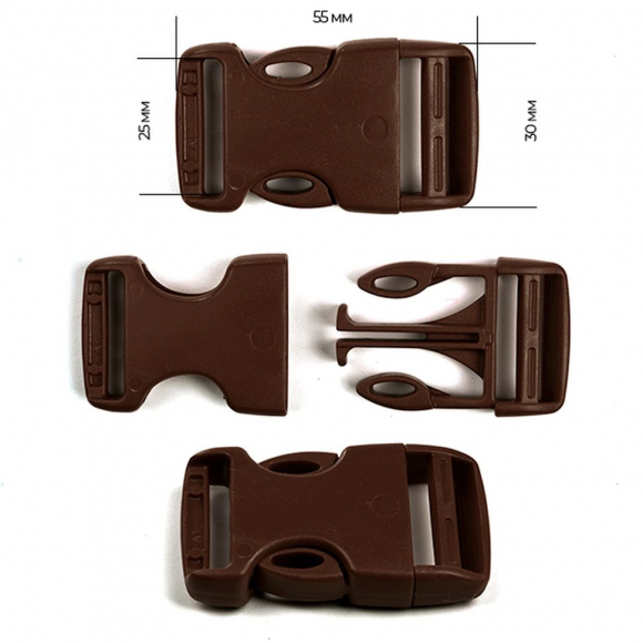 Фастекс 25мм FE25А цв.темно-коричневый нагрузка 60 кг уп.20 шт