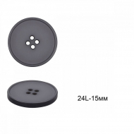 Пуговицы пластиковые C-NE56-2 цв.серый 24L-15мм, 4 прокола, 72шт