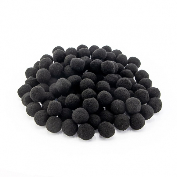 Помпоны декоративные, россыпь, диаметр 20 мм, 100 шт, цвет черный Помпоны декоративные, россыпь, диаметр 20 мм, 100 шт, цвет черный