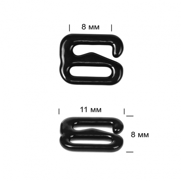 Крючок для бюстгальтера металл TBY-67793 d08мм, цв.02 черный, уп.100шт