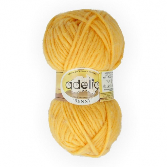 Пряжа ADELIA BENNY (100% шерсть) 5х100г/96м цв.752 жёлтый