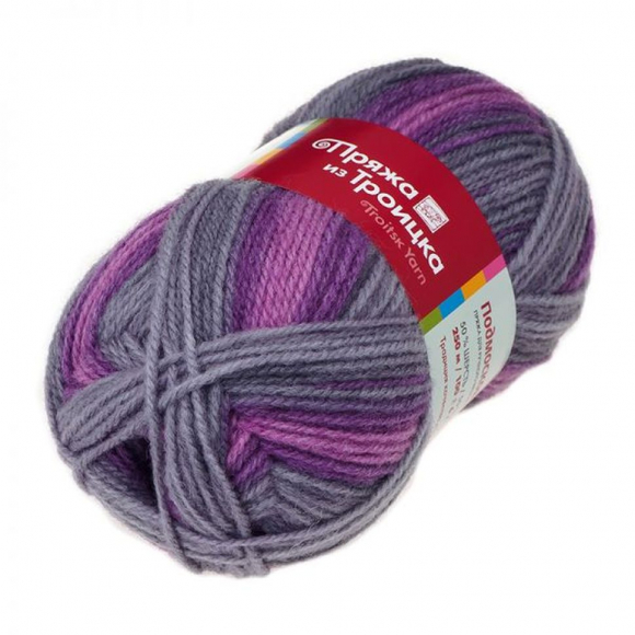 Пряжа для вязания ТРО Подмосковная (50% шерсть, 50% акрил) 10х100г/250м цв.принт 7351
