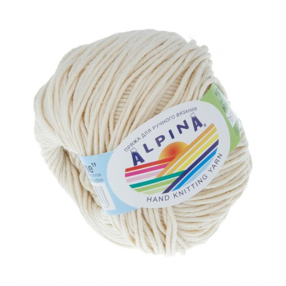 Пряжа ALPINA RENE (100% мерсеризованный хлопок) 10х50 г/105м цв.173 кремовый