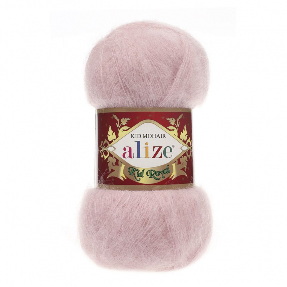 Пряжа для вязания Ализе Kid Royal (62% кид мохер, 38% полиамид) 5х50г/500м цв.161 пудра