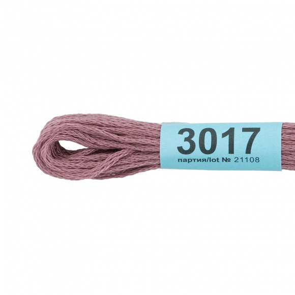 Нитки для вышивания Gamma мулине (0820-3070) 100% хлопок 24 x 8 м цв.3017 сливовый