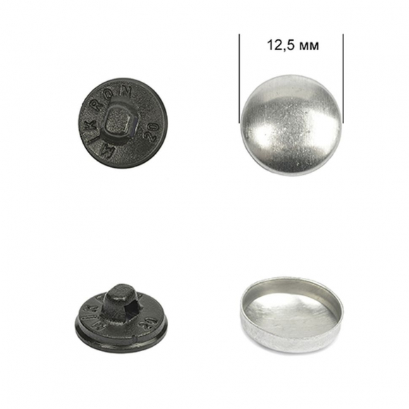 Заготовки для обтяж.пуг. №20 (12,5мм) ножка - пластик цв. черный уп. 500шт