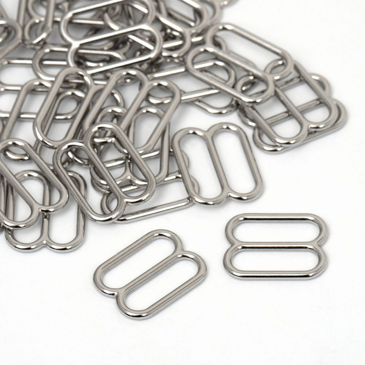 Пряжка регулятор для купальника металл TBY-816C.SW 16мм цв.никель, уп.1000шт