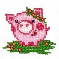 Набор для вышивания бисером LOUISE арт. L481 Хрюшка 11х11 см