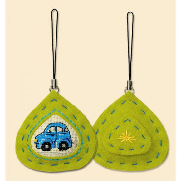 Набор для вышивания РИОЛИС арт.1287АС Брелок Машинка 5,5х6 см