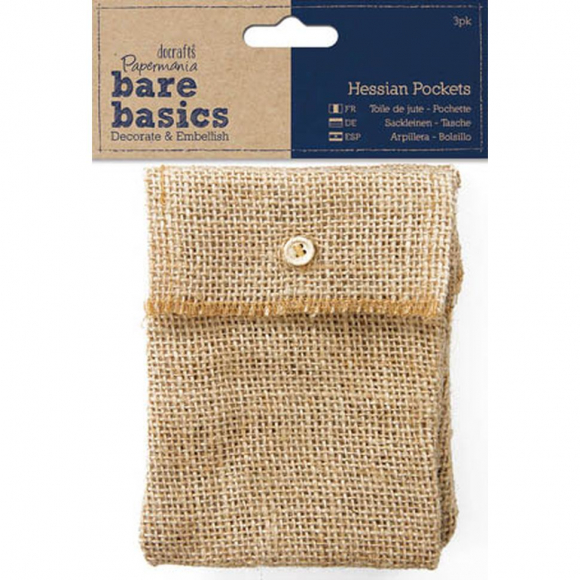 Набор декоративных элементов из джутовой ткани "Кармашки" Набор декоративных элементов из джутовой ткани "Кармашки"