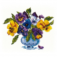 Набор для вышивания ЧУДЕСНАЯ ИГЛА арт.40-03 Анютины глазки 19х16 см