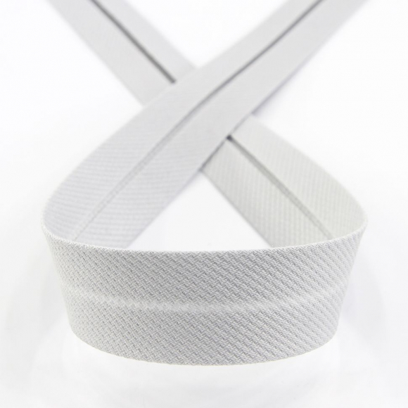 162140_Косая бейка хлопок/полиэстер, 20 мм, 20 м, цвет 27, Серый светлый