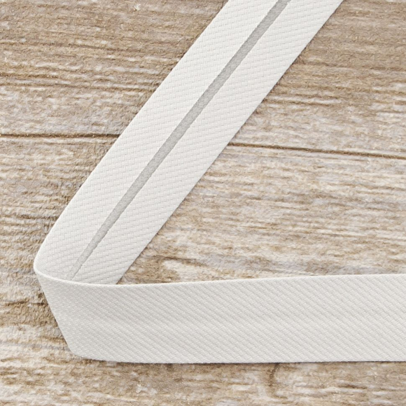 162140_Косая бейка хлопок/полиэстер, 20 мм, 20 м, цвет 27, Серый светлый