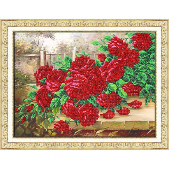 Набор для вышивания бисером ПАУТИНКА арт.Б-1300 Аромат роз 38х28 см