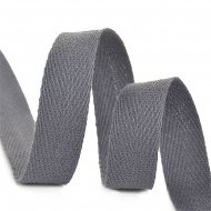 Тесьма киперная 10 мм хлопок 2,5г/см арт.TBY.CT10311 цв.F311 т.серый уп.50м