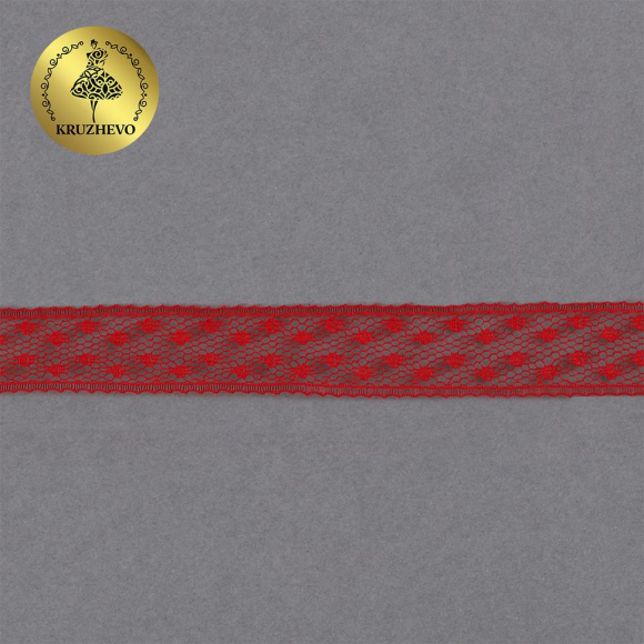 Кружево-трикотаж KRUZHEVO арт.TBY 1663 шир.20мм цв.03 красный, уп.27,4м Кружево-трикотаж KRUZHEVO арт.TBY 1663 шир.20мм цв.03 красный, уп.27,4м
