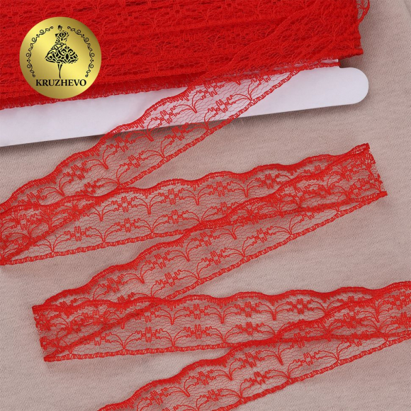 Кружево-трикотаж KRUZHEVO арт.TBY 1663 шир.20мм цв.03 красный, уп.27,4м Кружево-трикотаж KRUZHEVO арт.TBY 1663 шир.20мм цв.03 красный, уп.27,4м