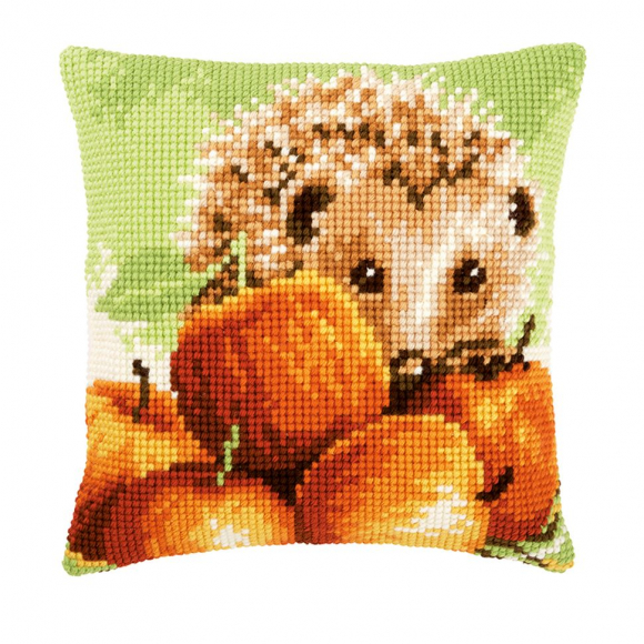 96574_Набор для вышивания подушки "Ёжик с яблоками"