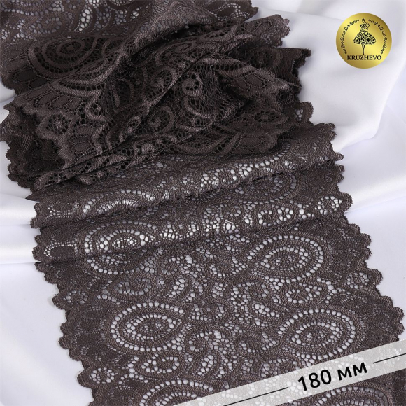 Кружево-стрейч KRUZHEVO арт.TBY.L1351 шир.180мм цв.3094 тауп уп.25м
