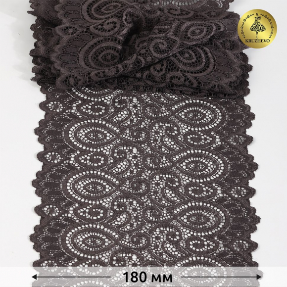 Кружево-стрейч KRUZHEVO арт.TBY.L1351 шир.180мм цв.3094 тауп уп.25м