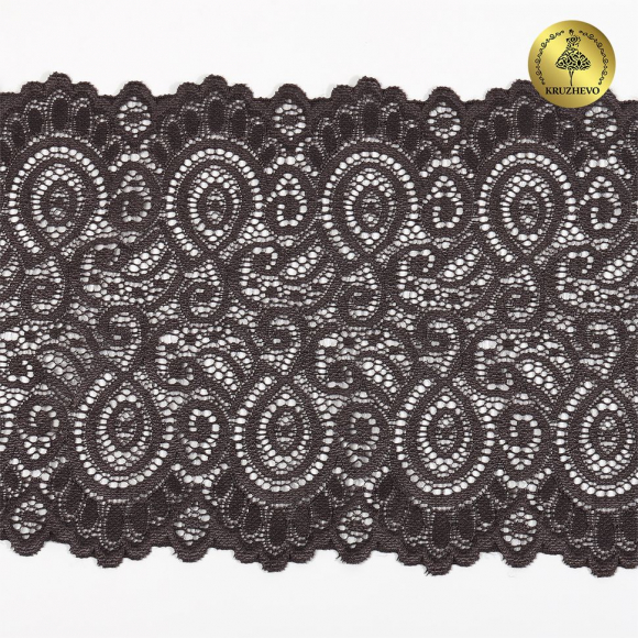 Кружево-стрейч KRUZHEVO арт.TBY.L1351 шир.180мм цв.3094 тауп уп.25м