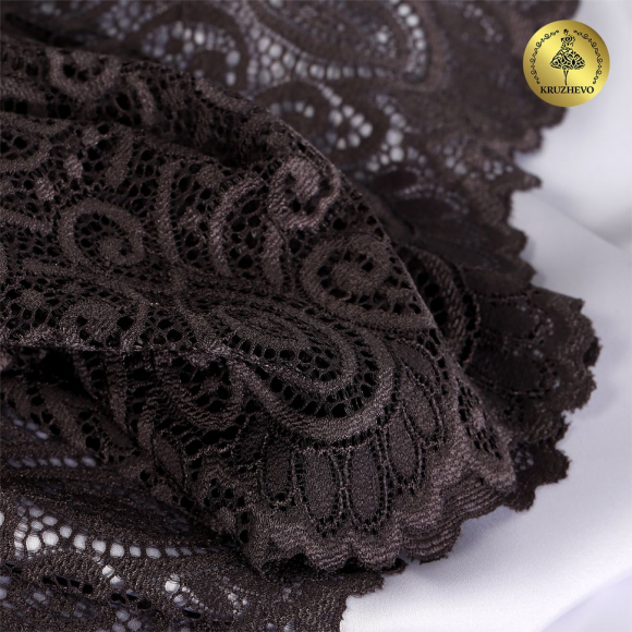 Кружево-стрейч KRUZHEVO арт.TBY.L1351 шир.180мм цв.3094 тауп уп.25м