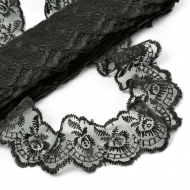 Кружево капрон KRUZHEVO арт.TBS.30010 шир.45мм цв.039 черный уп.9,14м