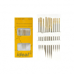 Иглы швейные ручные IDEAL арт.ID-005/ 300E5 (0340-0005) для вышивания с позолоченным ушком уп.12 игл