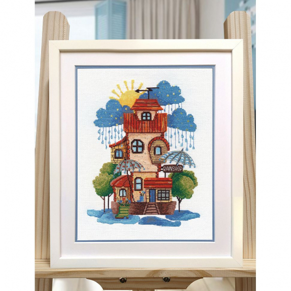 Набор для вышивания ОВЕН арт. 1509 Магазин дождя 19х24 см