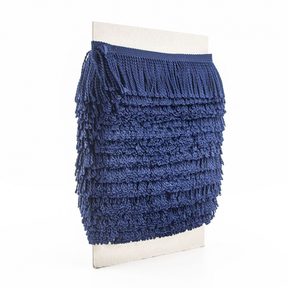 Бахрома витая, 60 мм, цвет темно-синий